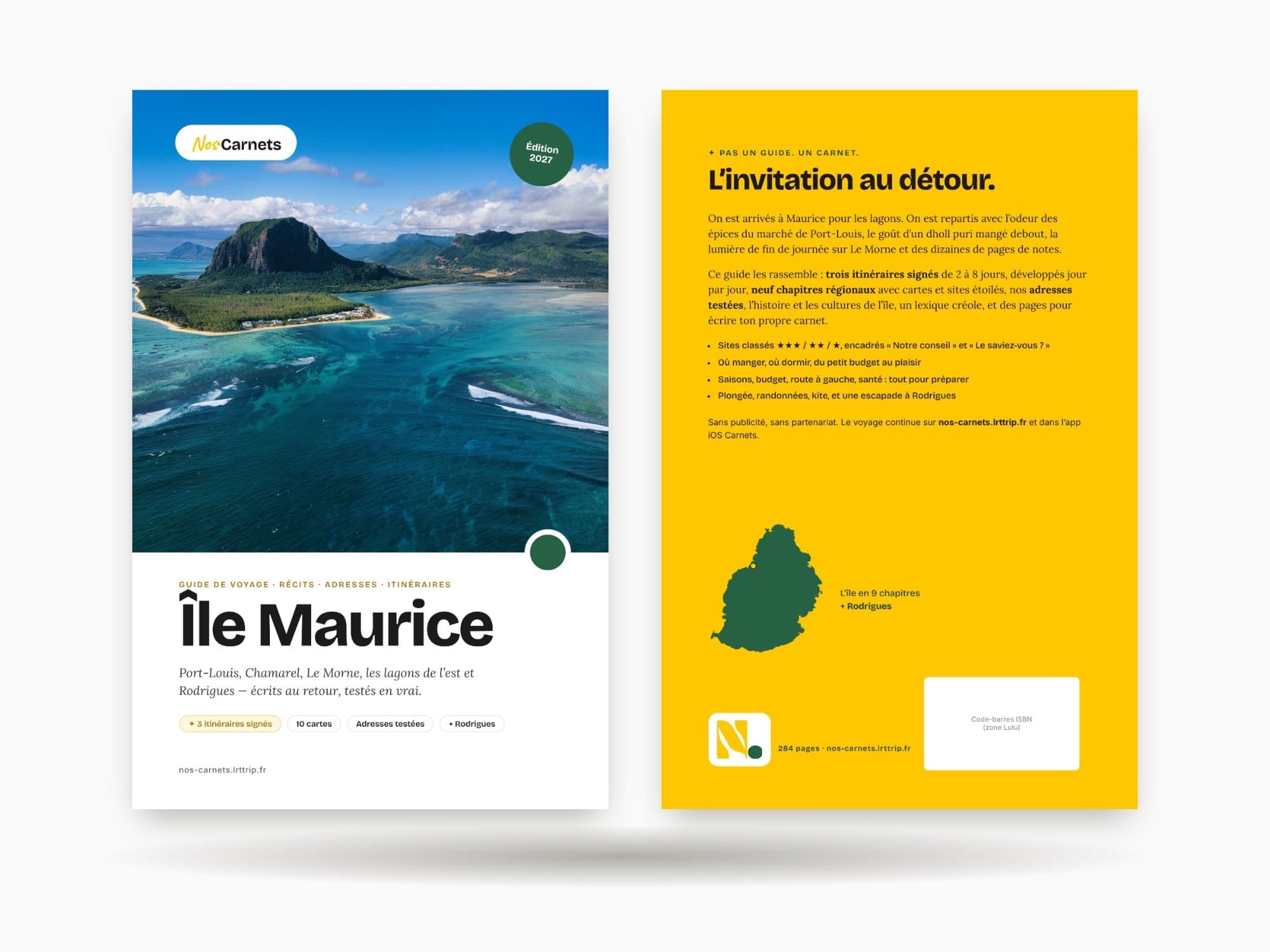 Couverture et quatrième de couverture du guide Île Maurice